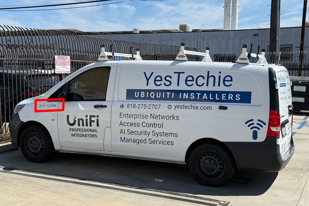 YesTechie UniFi installation vehicle