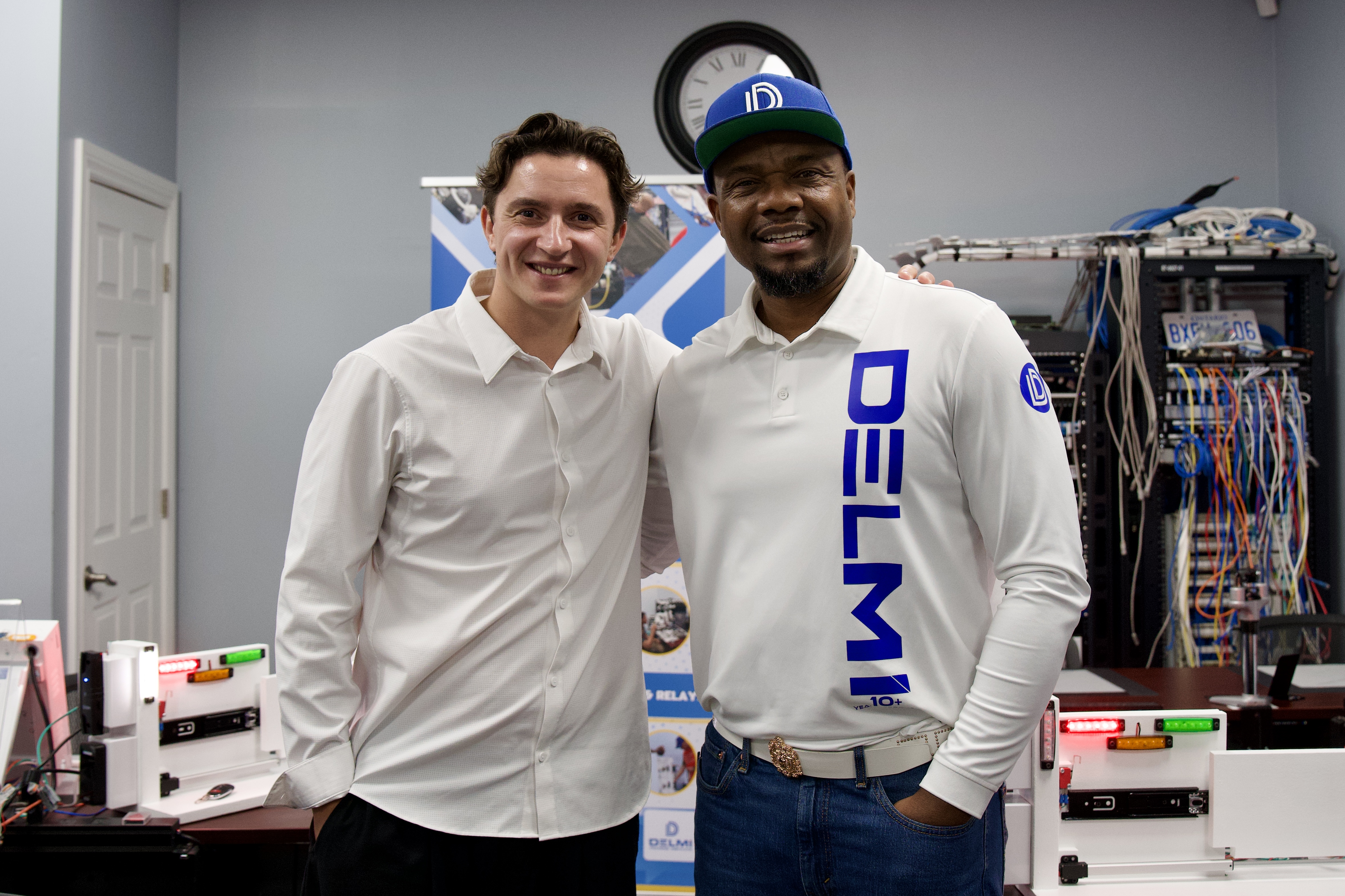 Oleg Bordiian with a security industry partner