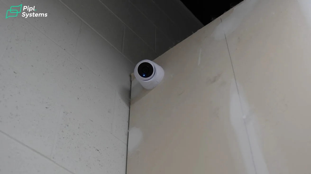 Additional working camera mounted on wall