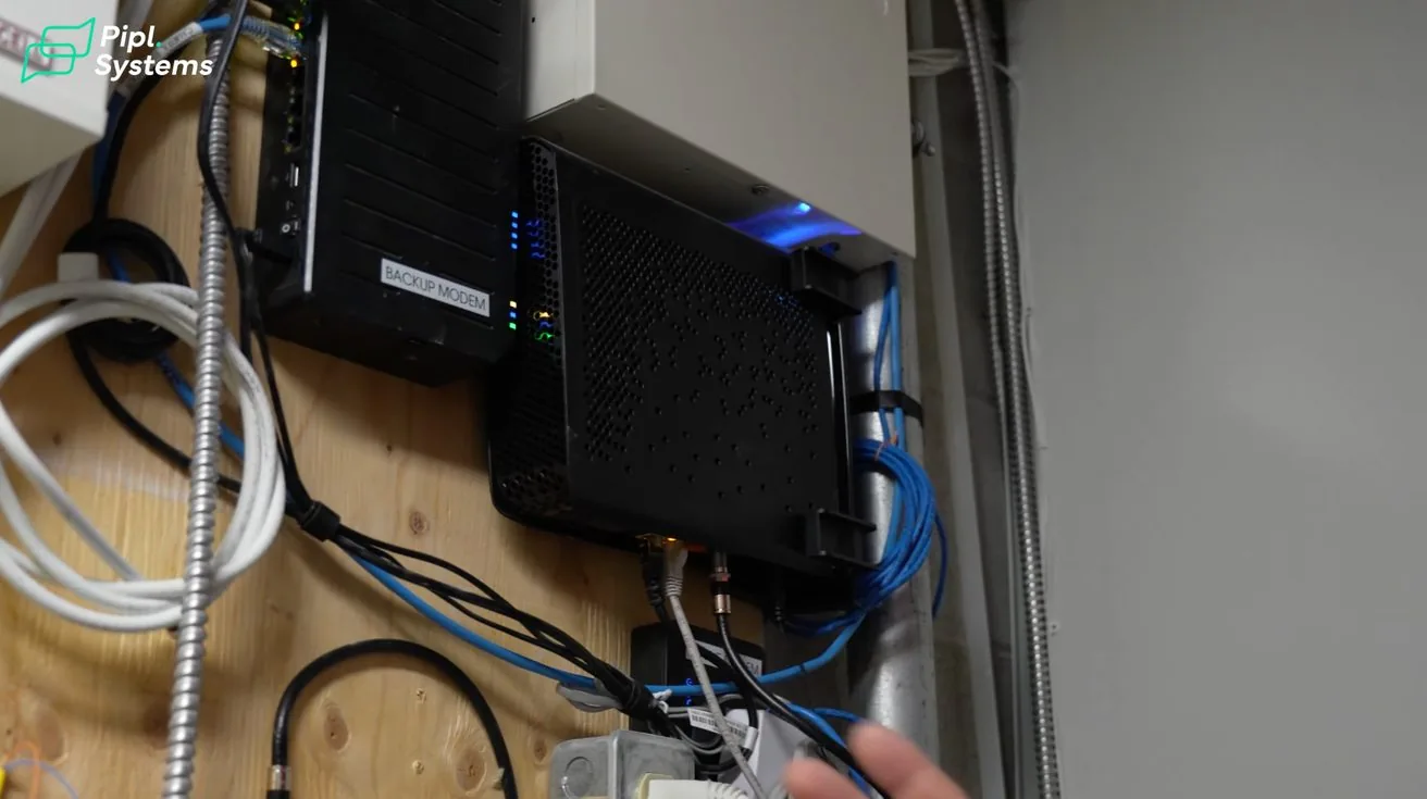 Cable connected to network switch