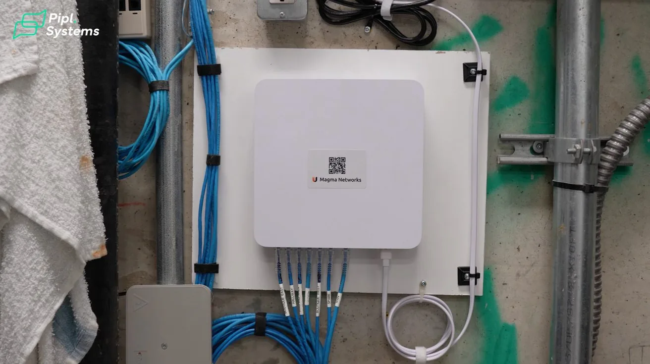 NVR mounted on wall — final installation complete
