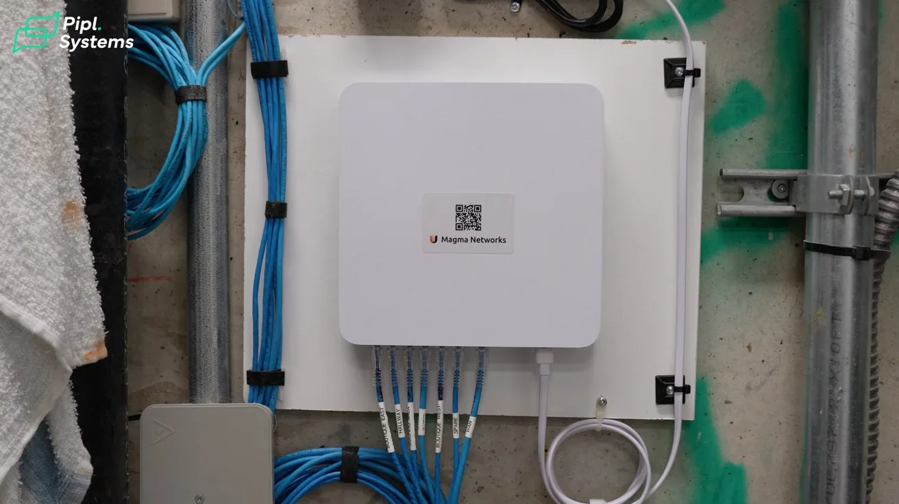 UniFi NVR mounted on wall