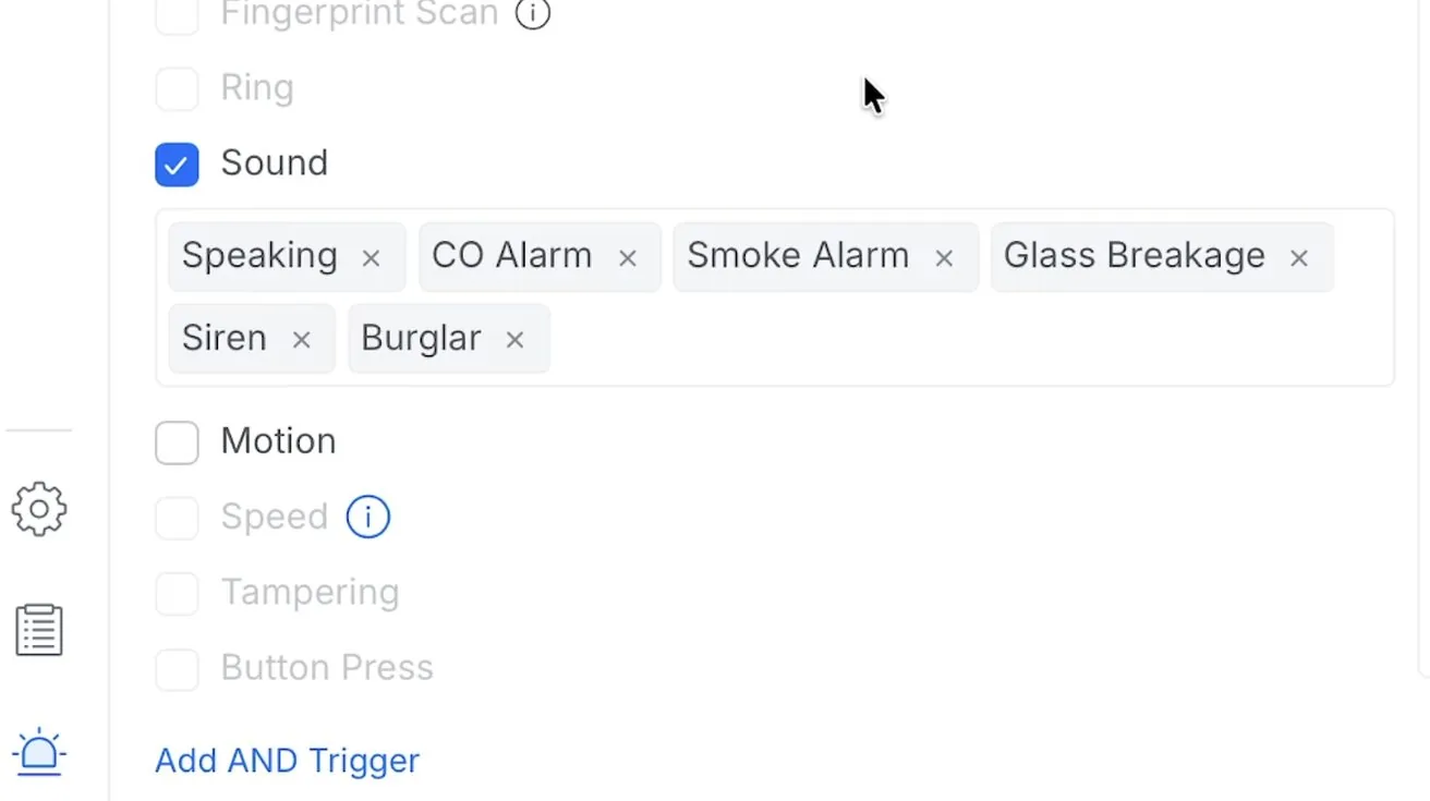 UniFi Alarm Manager — CO alarm detection configuration