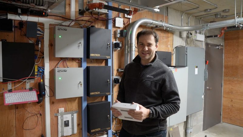 Technician at Kantech panel