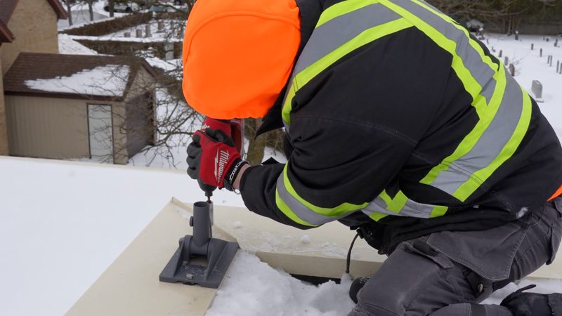 Rooftop security equipment install