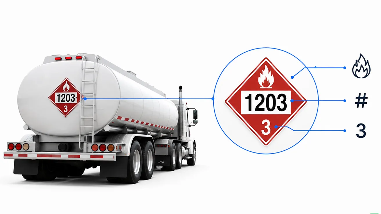 With tank trucks, there is another interesting challenge. They can have hazmat placards that identify the type of hazardous material being transported.