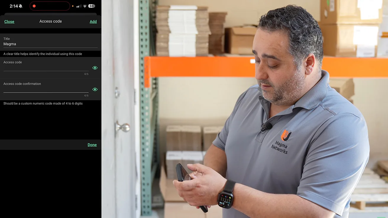 Adding a new passcode user for Ajax KeyPad TouchScreen access control