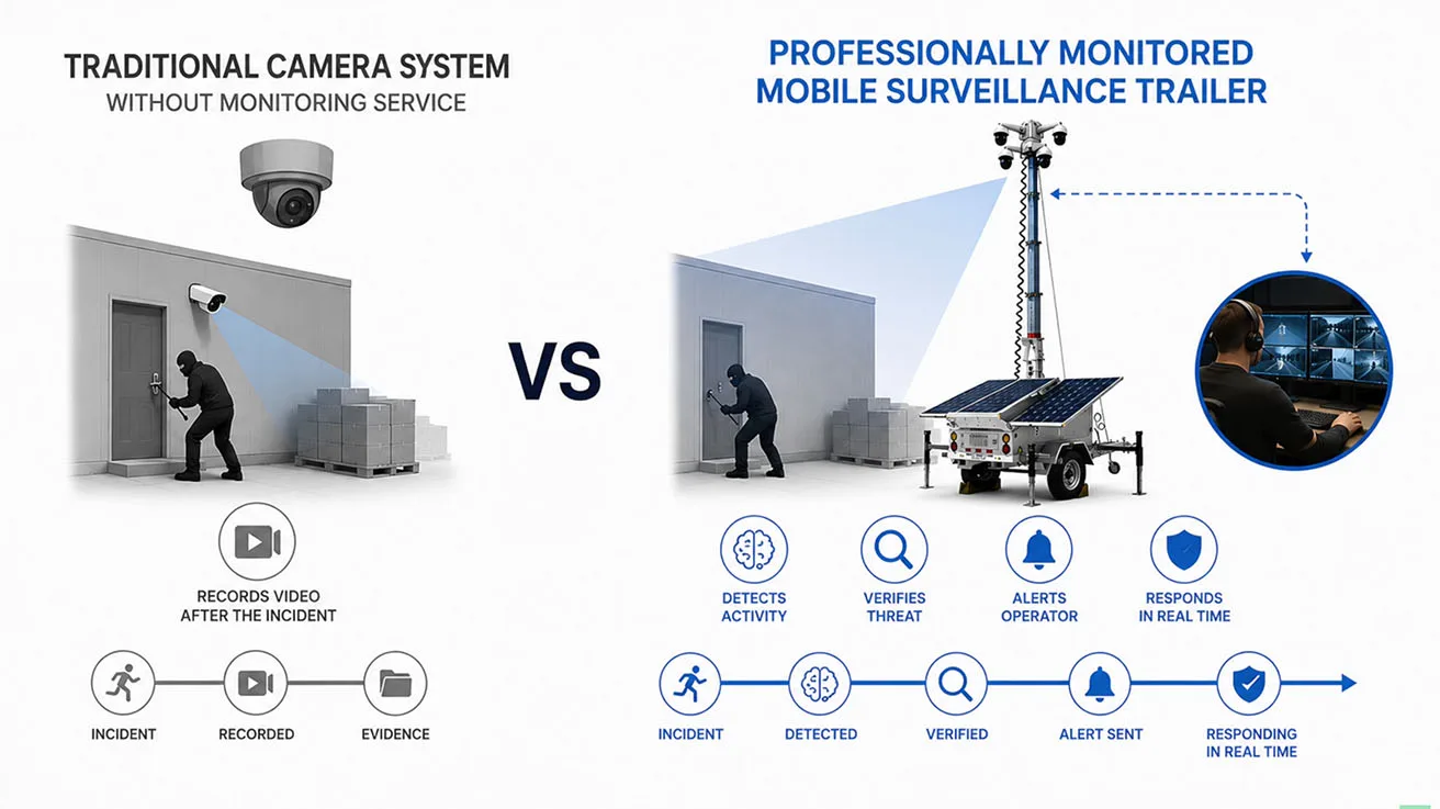Comprehensive system breakdown showing cameras AI analytics connectivity and active deterrents