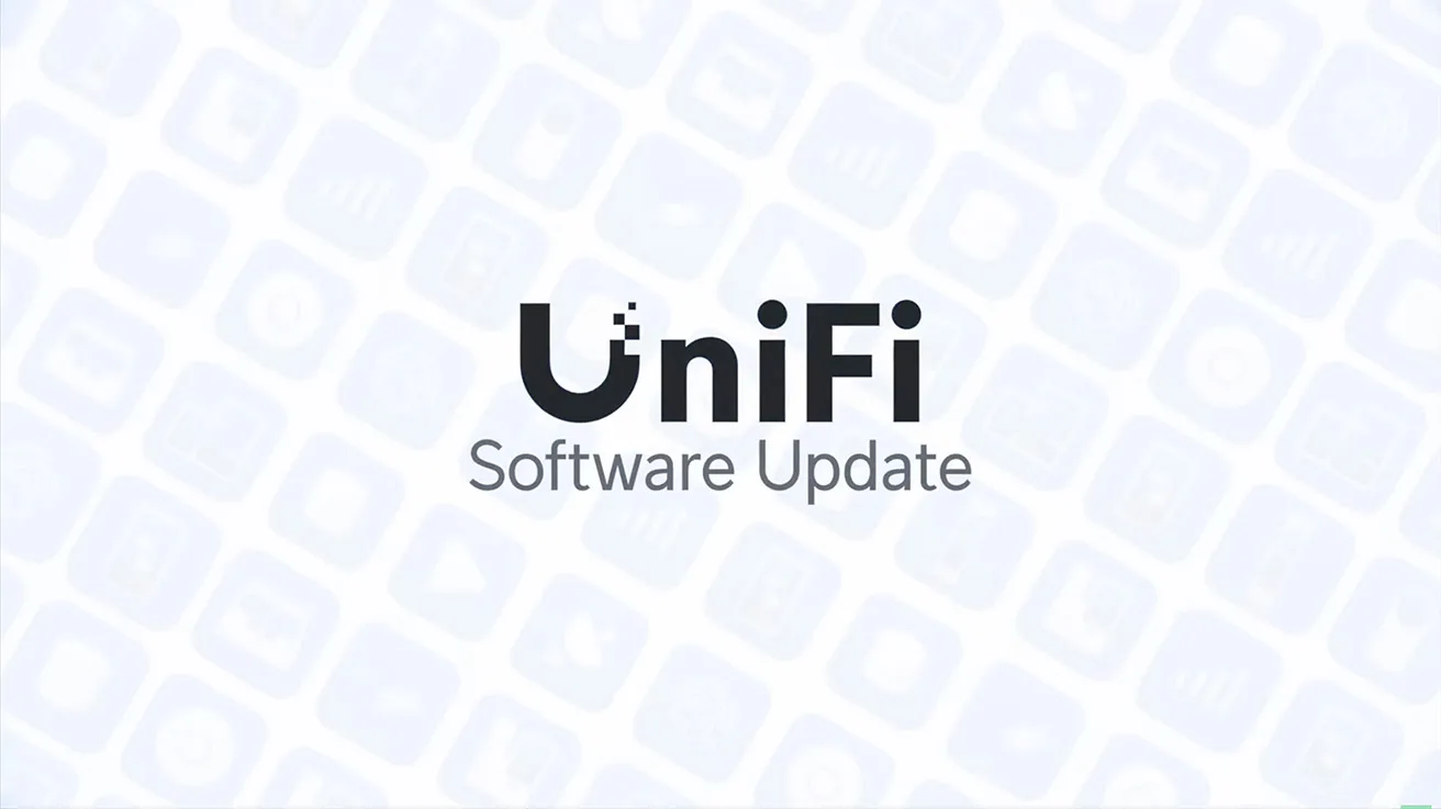 UniFi Protect software update slide title showing platform logo