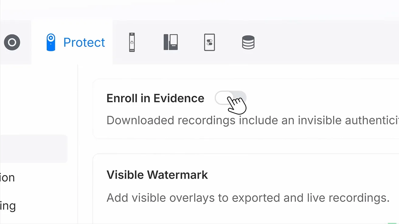 Audit log interface tracking user file downloads and video evidence export history
