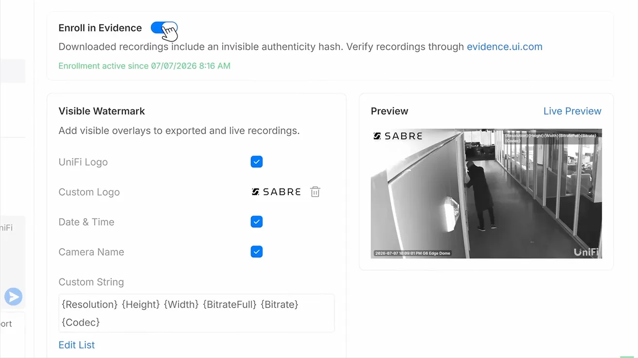 Security verification badge indicating unaltered original video recording file