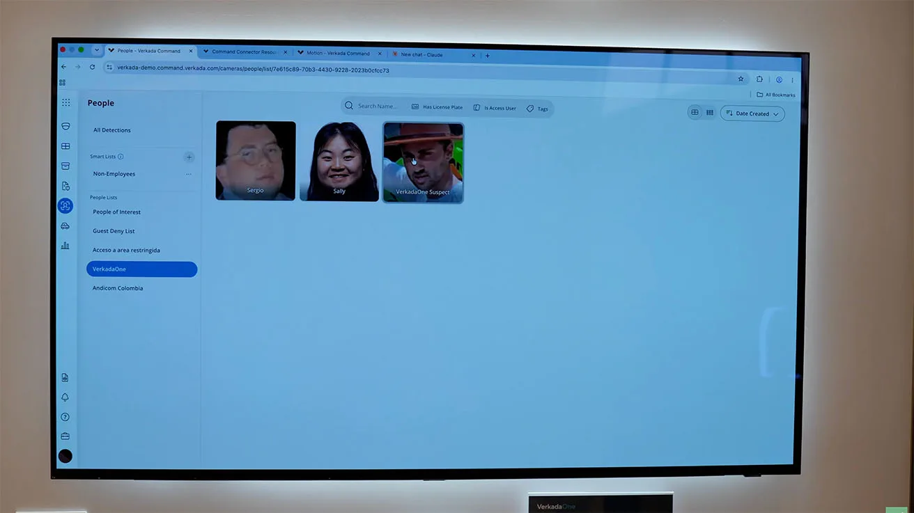 Verkada Command interface displaying enrolled profiles for persons of interest and recognized individuals.
