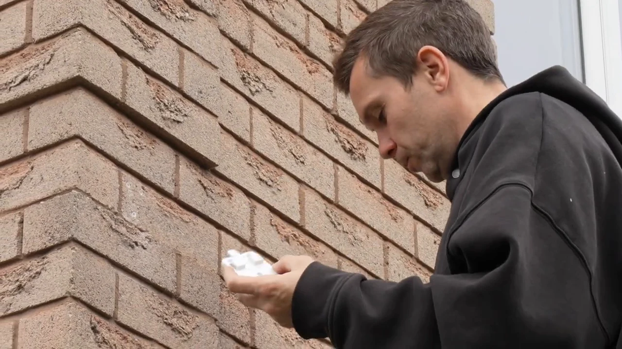 Homeowner preparing the SolarCam T2 wall mounting bracket