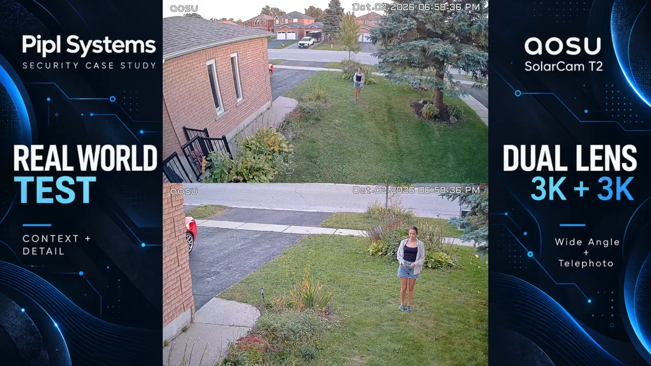 Later frame of the person crossing the yard in the event-recording demonstration