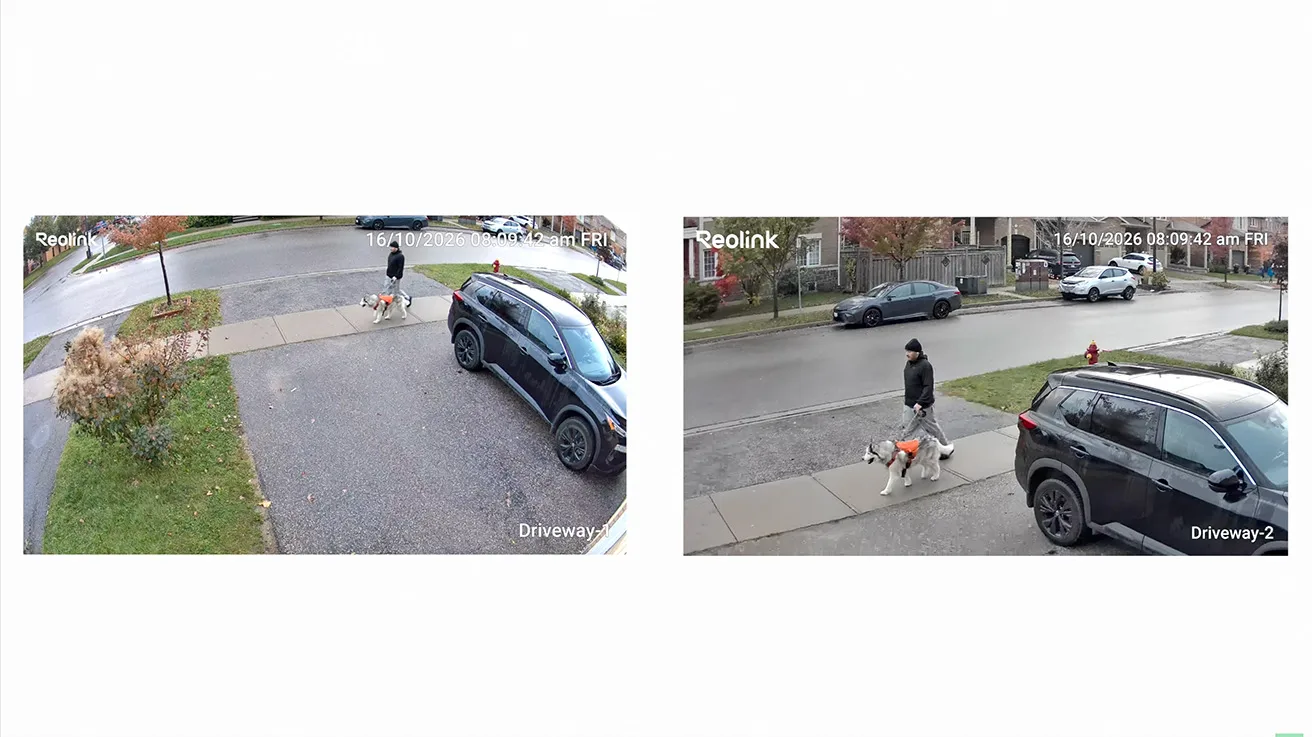 Wide-angle and tracking views from the OMVI 2i Ultra shown side by side