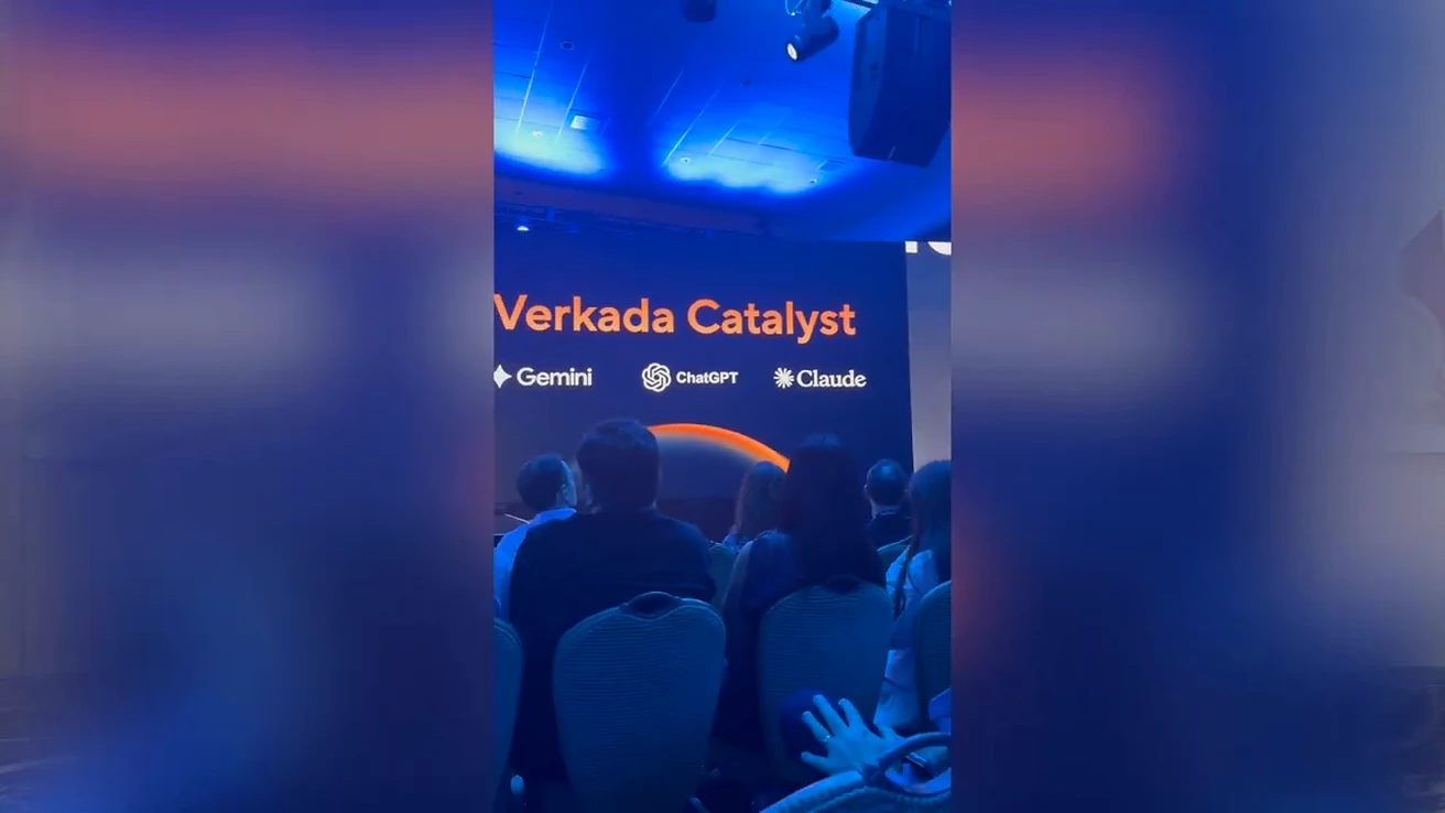 Verkada Catalyst launch graphic naming Gemini, ChatGPT and Claude.