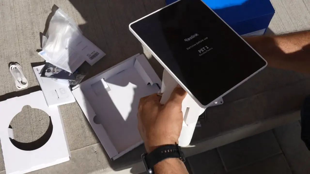 Reolink SolarEase panel in the package before mounting