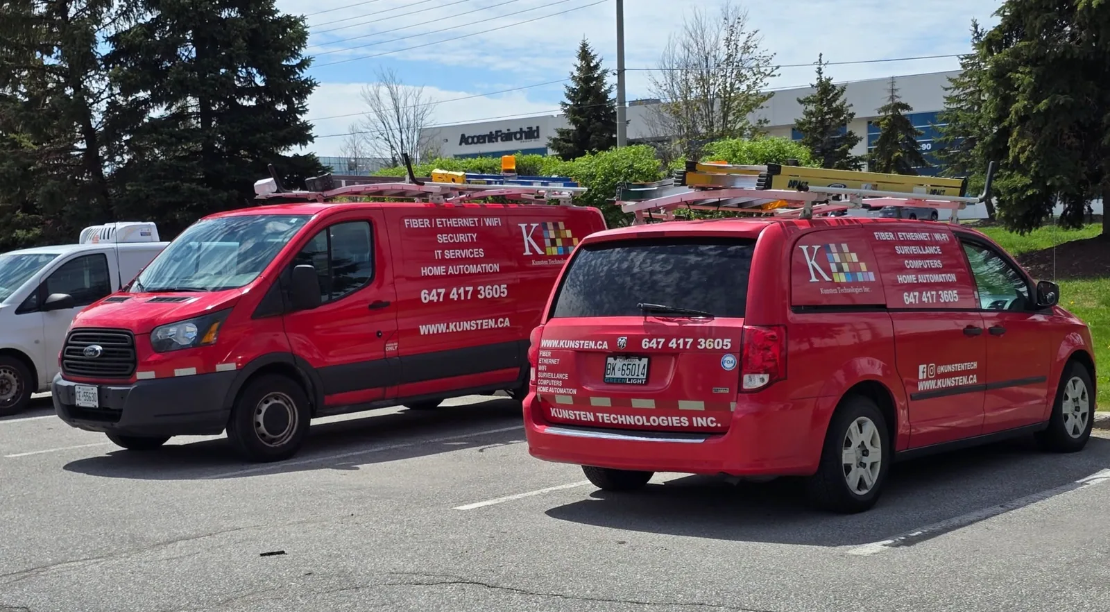Kunsten Technologies service vans serving the Greater Toronto Area