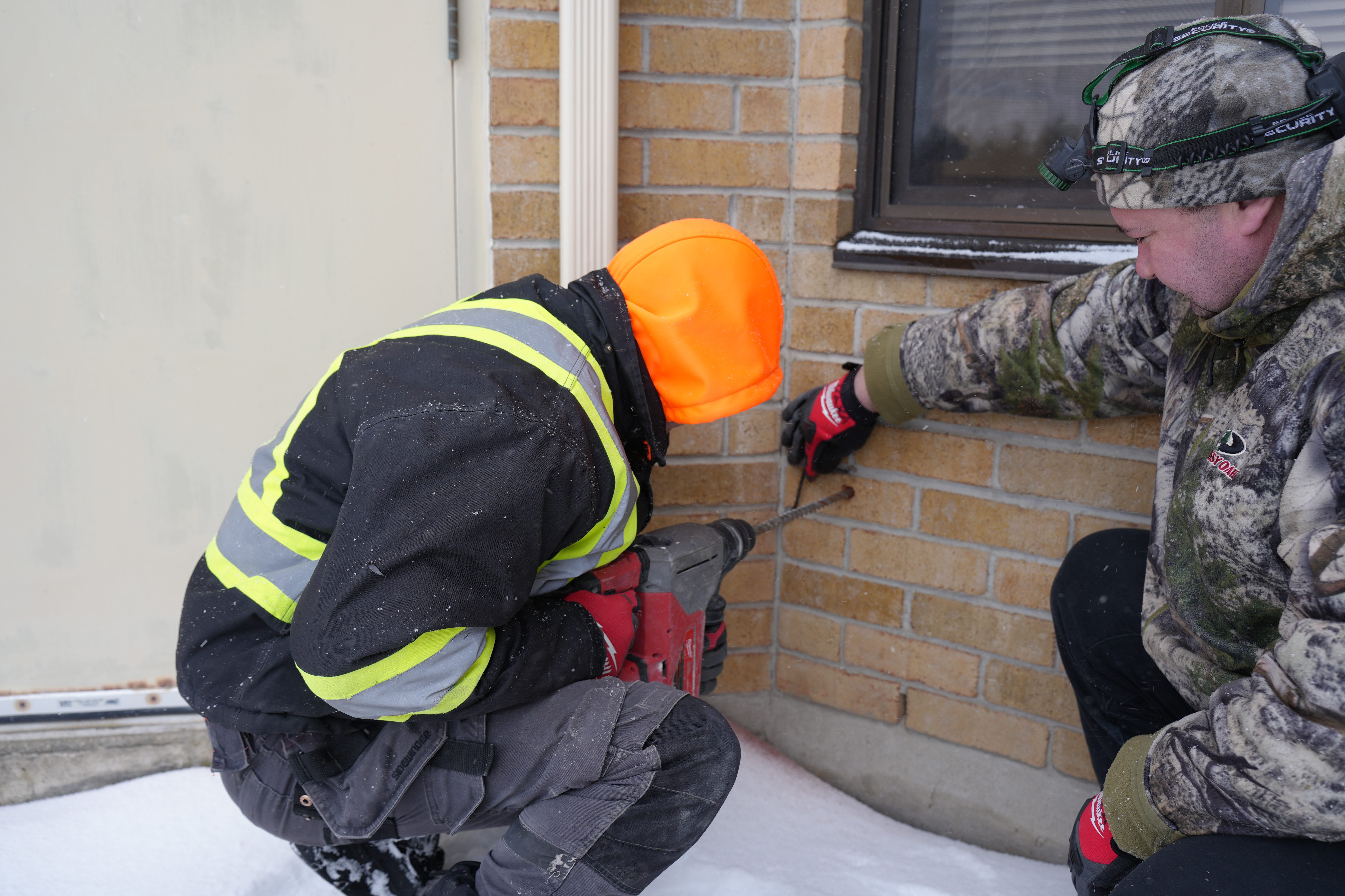 Cable routing and wall penetration work