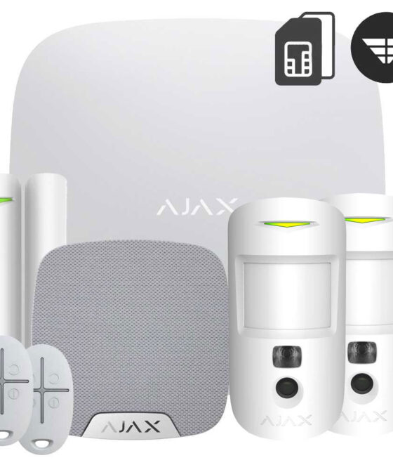 Ajax Kit 2 Apartment with Keyfobs (Hub 2 Plus) White