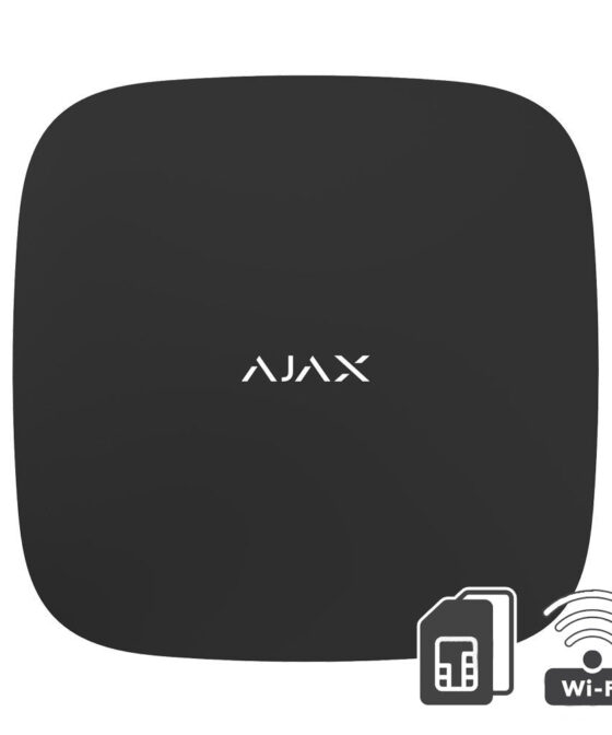 Ajax Hub 2 Plus Black Intelligent Alarm Control Panel With Wifi & LTE Dual SIM, Backup Battery, Supports 200 Sensors